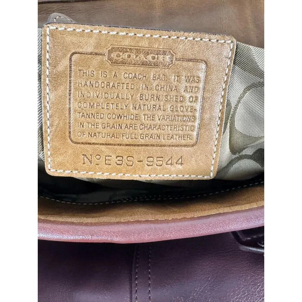 Coach Soho Plum Purple Leather Buckle Tote Shoulder Bag E3S-9544